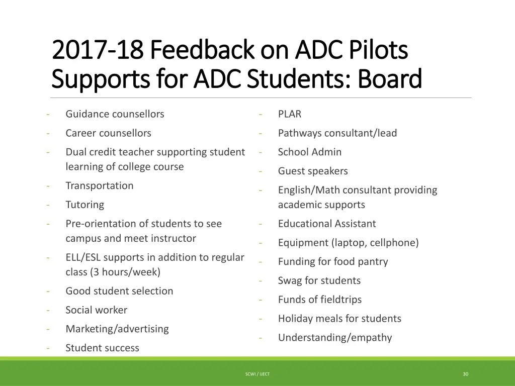 2017 2017 18 feedback on adc pilots 18 feedback