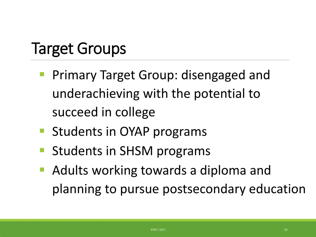 target groups target groups