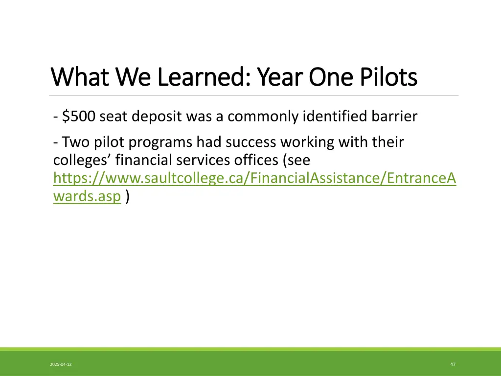 what we learned year one pilots what we learned 1