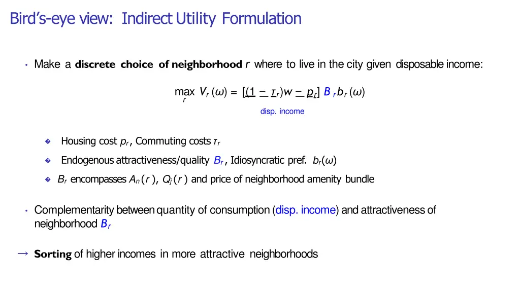 bird s eye view indirect utility formulation