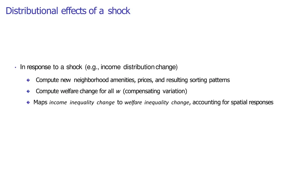 distributional effects of a shock