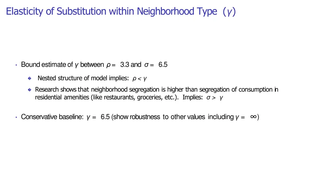 elasticity of substitution within neighborhood