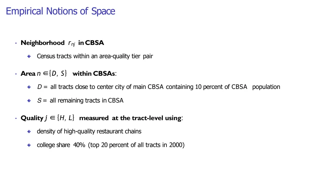 empirical notions of space