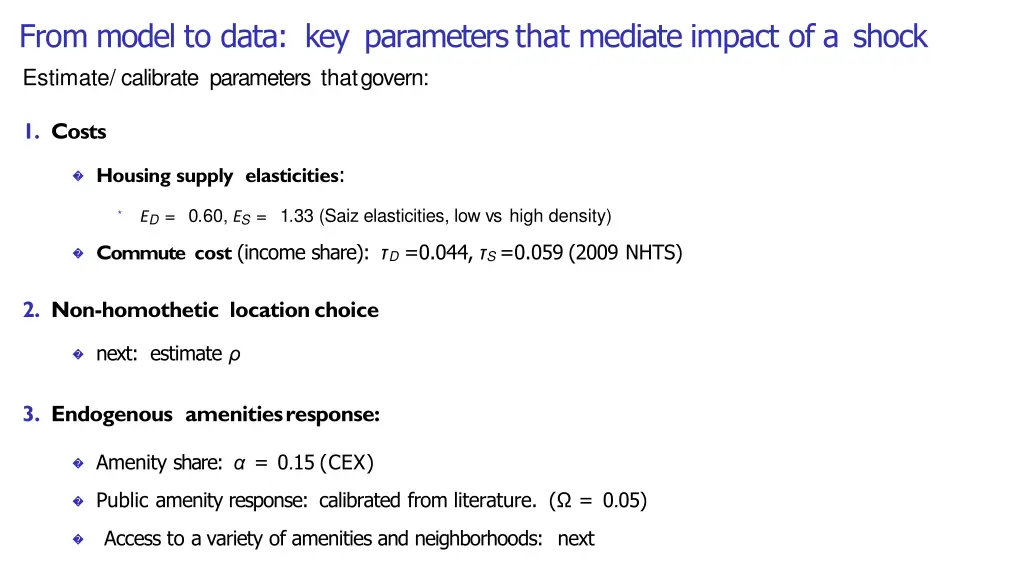 from model to data key parameters that mediate