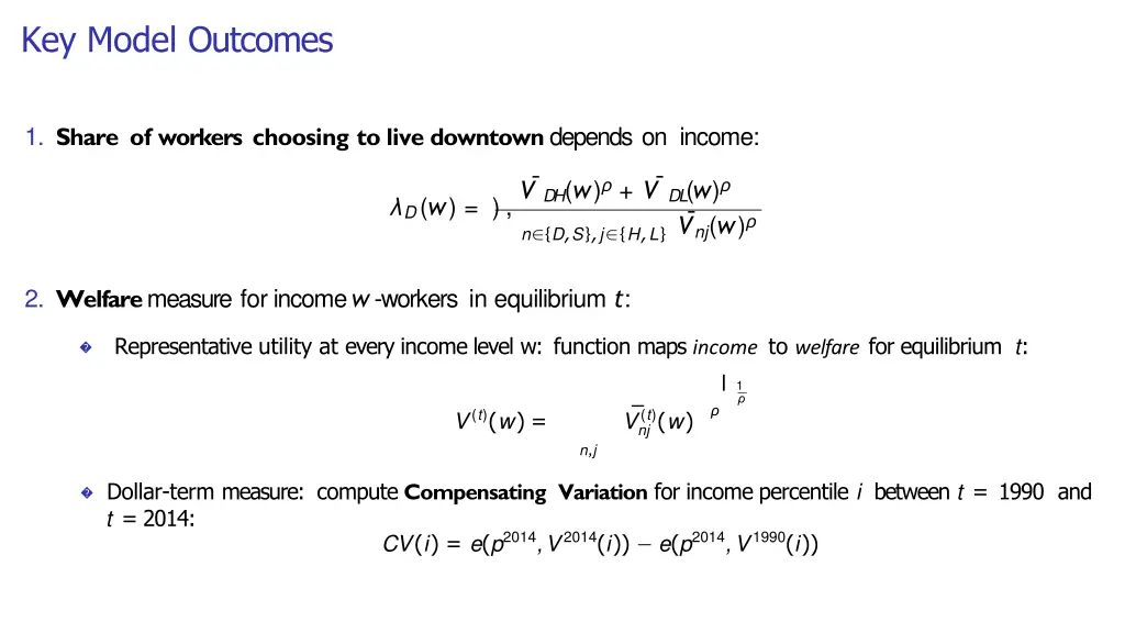 key model outcomes