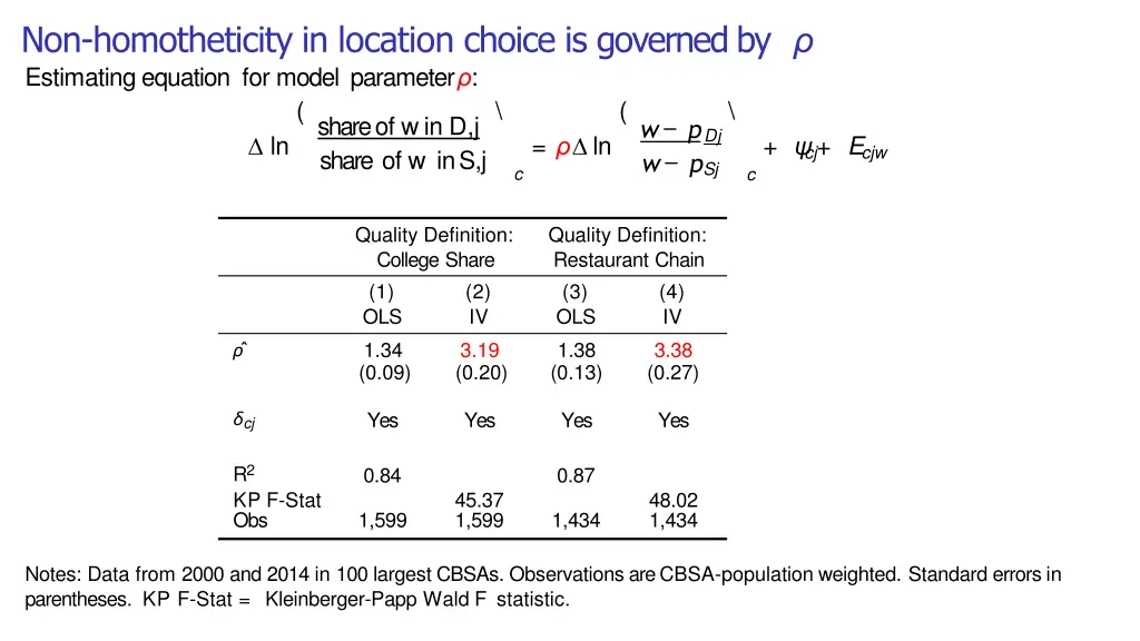 non homotheticity in location choice is governed 1