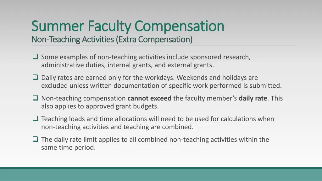 summer faculty compensation summer faculty 4