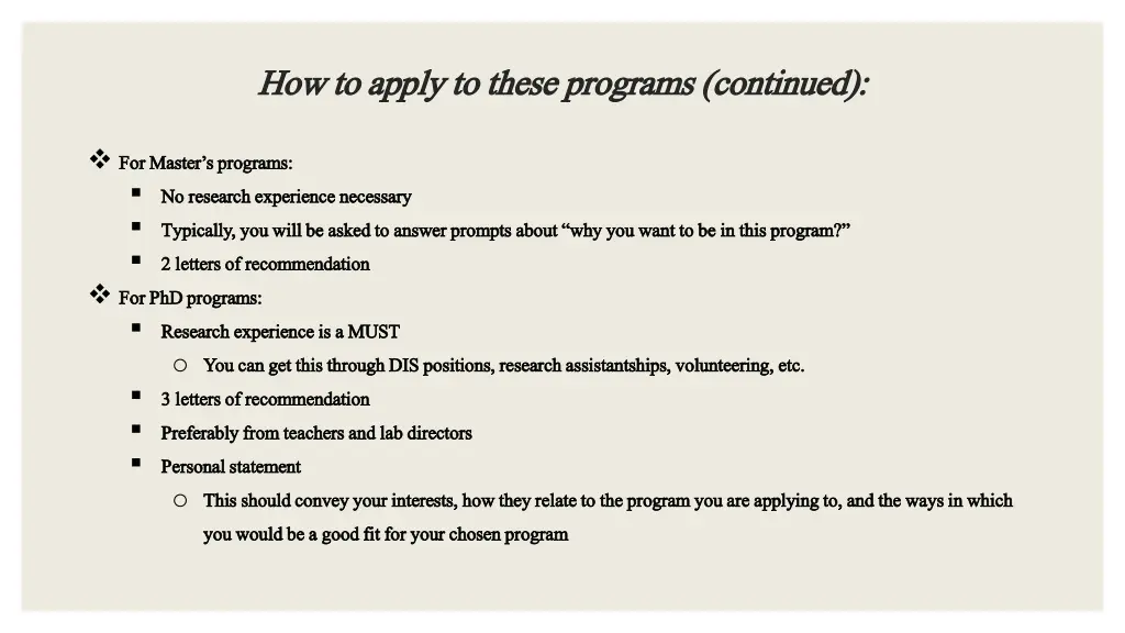 how to apply to these programs continued