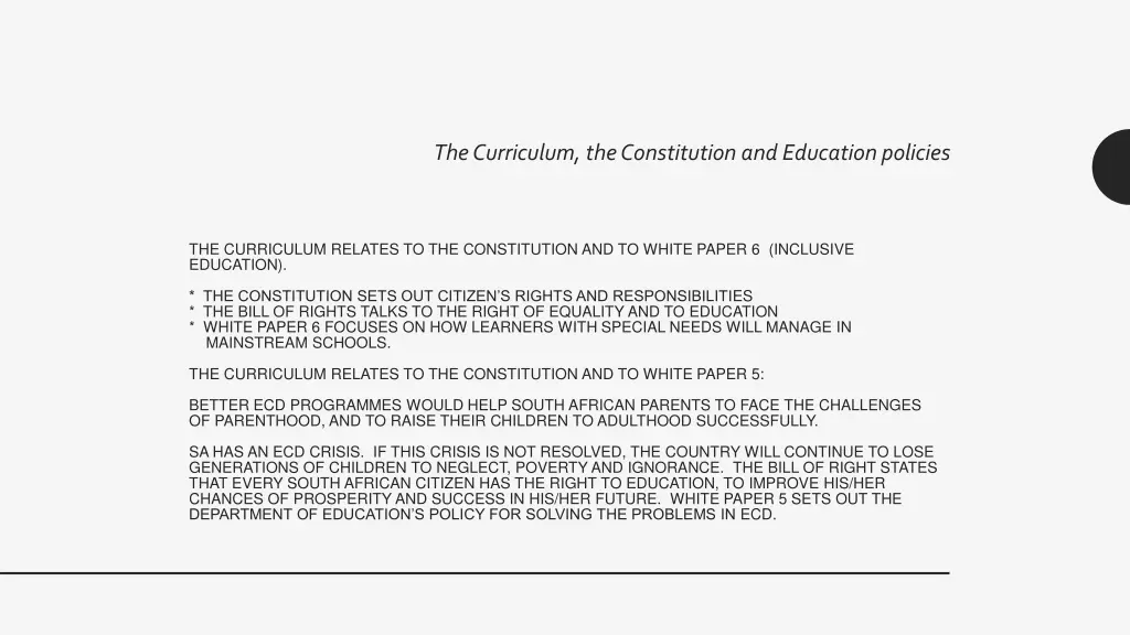 the curriculum the constitution and education 1