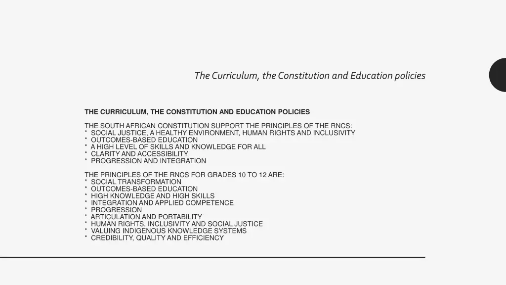 the curriculum the constitution and education