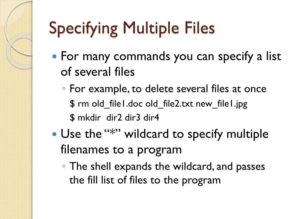 specifying multiple files