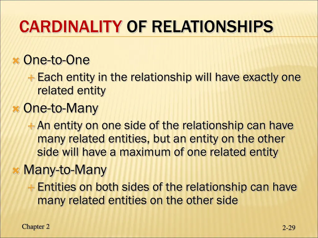 cardinality of relationships
