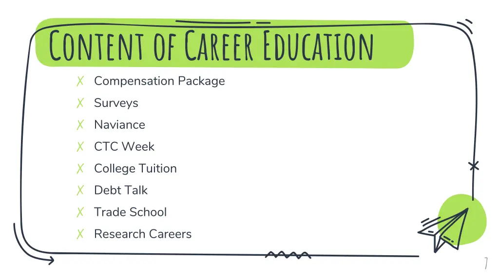 content of career education compensation package