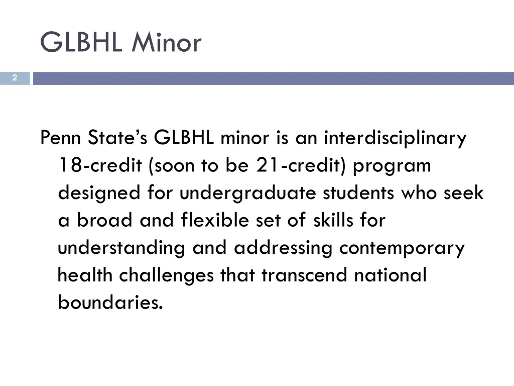 glbhl minor