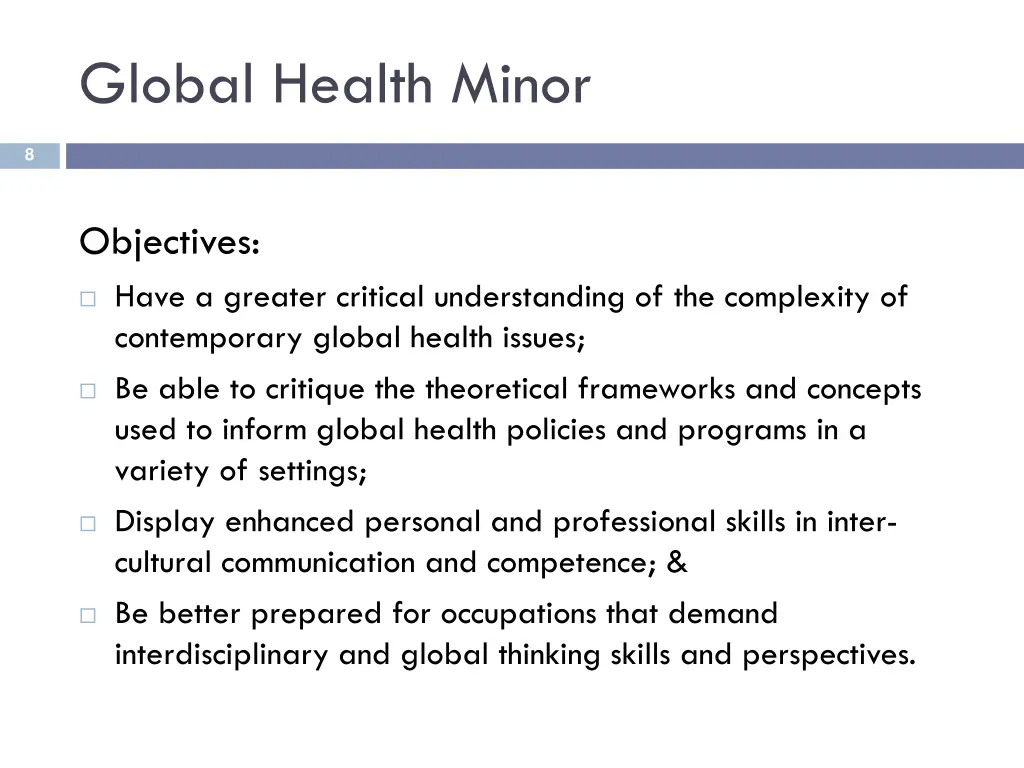global health minor