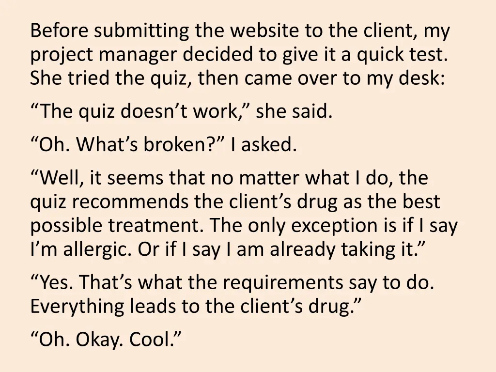before submitting the website to the client