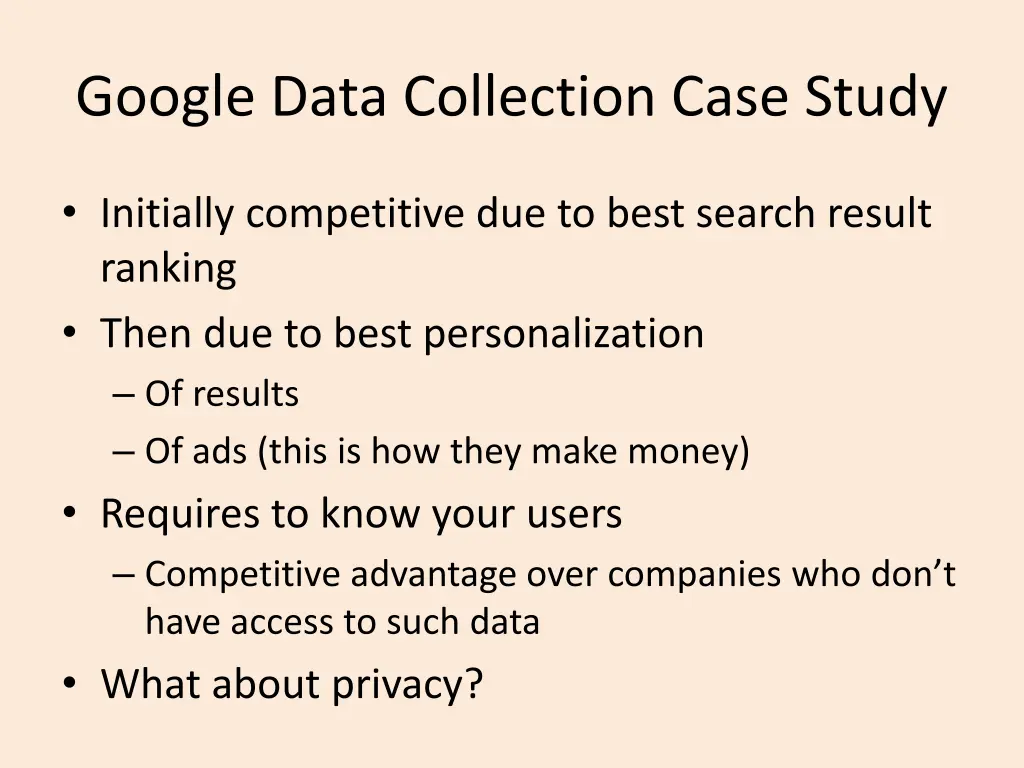 google data collection case study