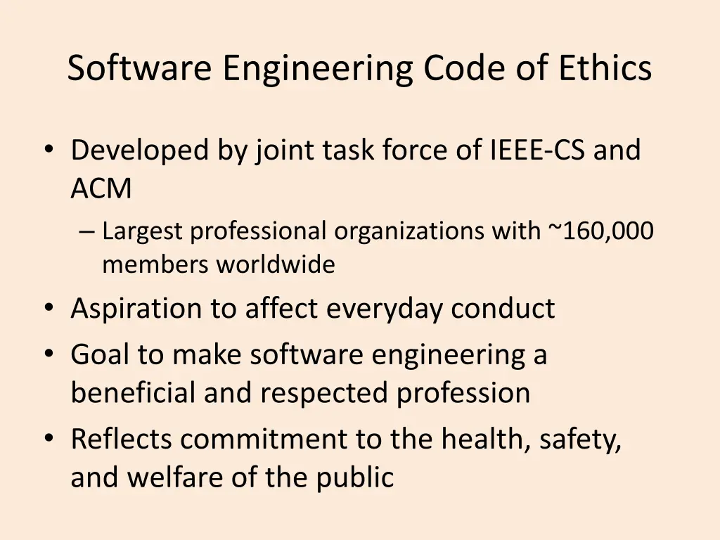 software engineering code of ethics
