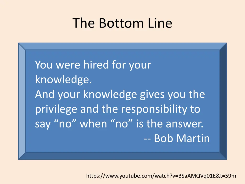 the bottom line