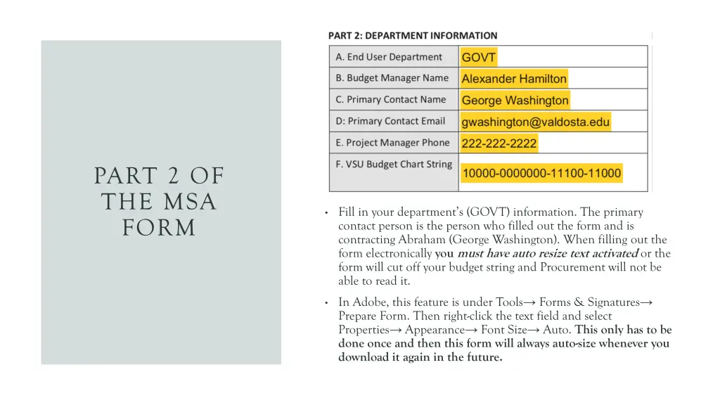 part 2 of the msa form