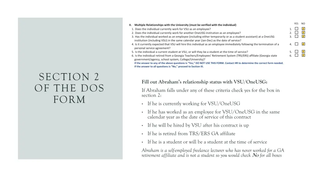 section 2 of the dos form