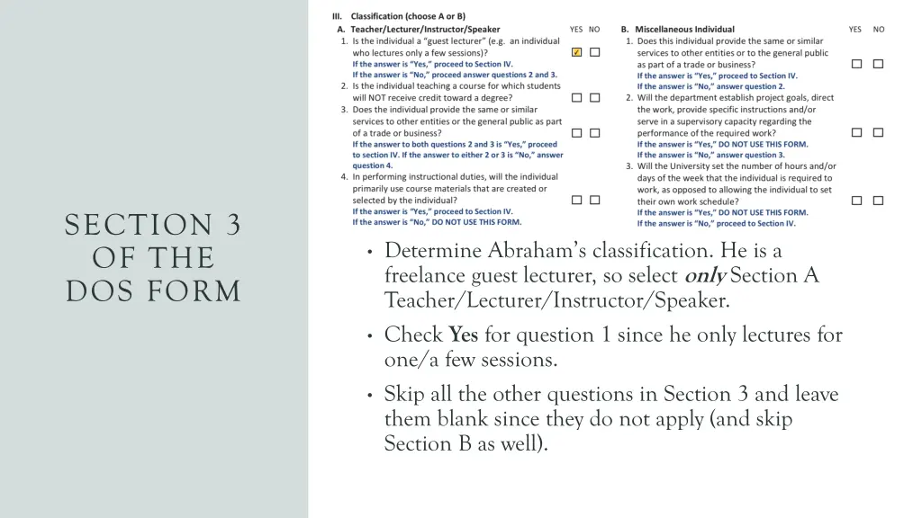 section 3 of the dos form