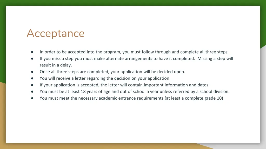 acceptance