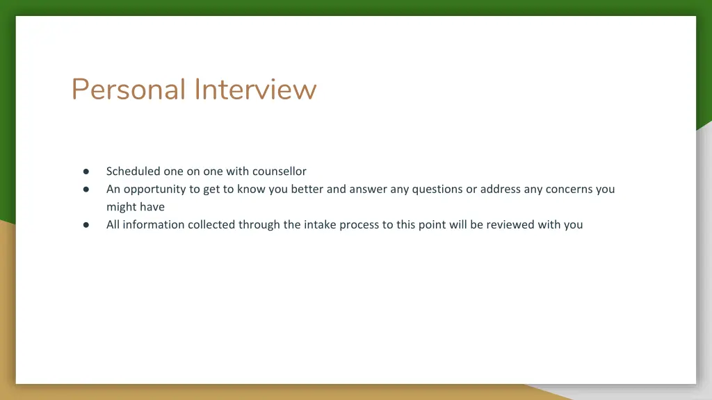 personal interview