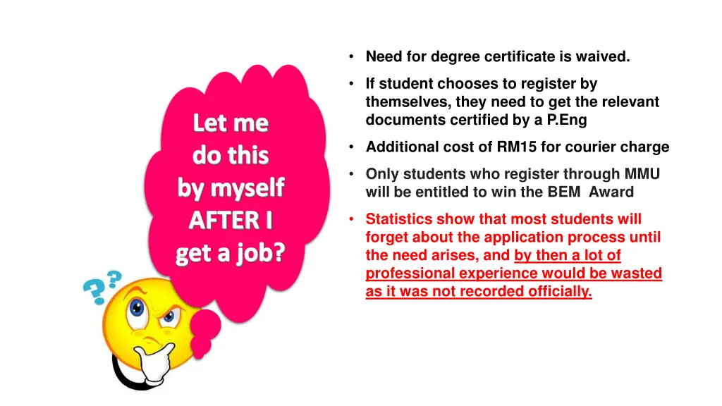need for degree certificate is waived