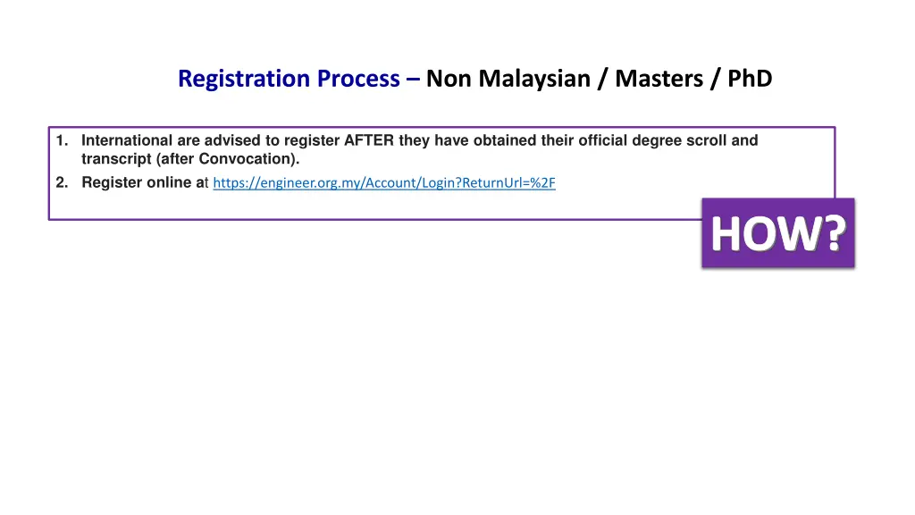 registration process non malaysian masters phd