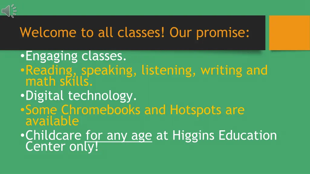 welcome to all classes our promise