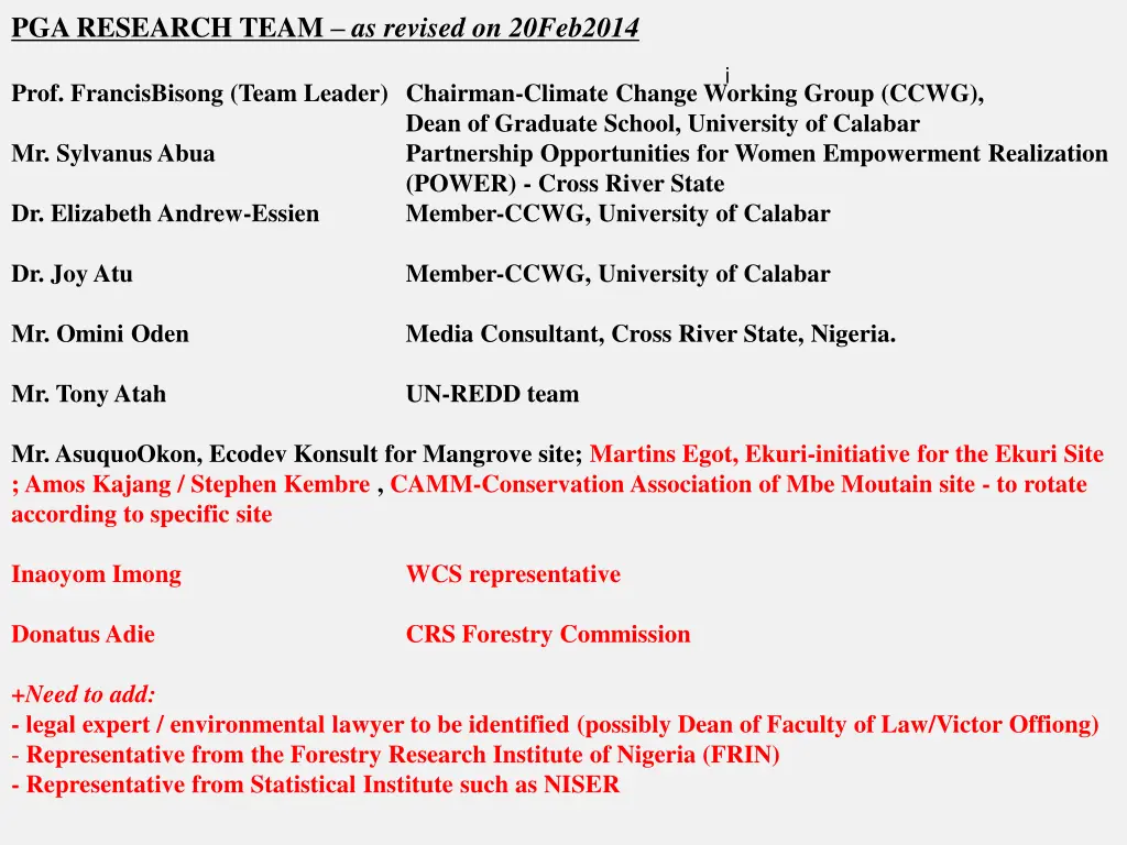 pga research team as revised on 20feb2014