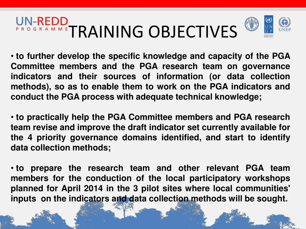 training objectives