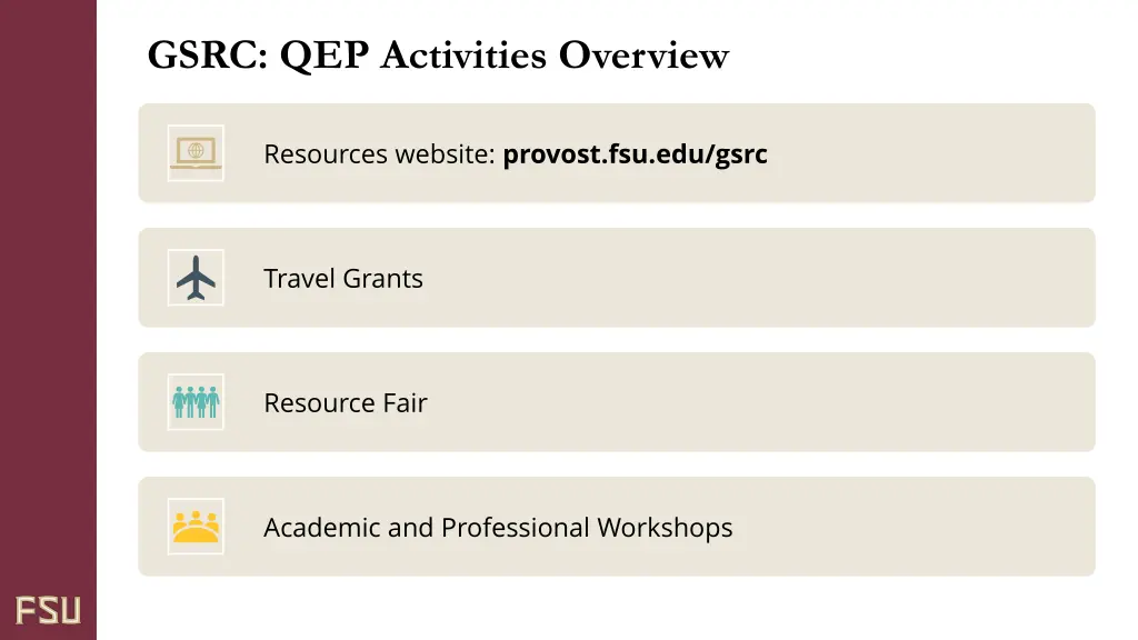 gsrc qep activities overview