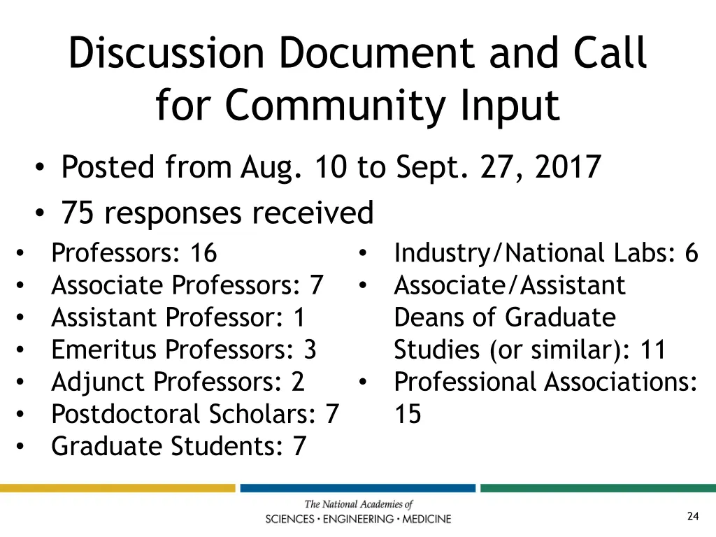 discussion document and call for community input