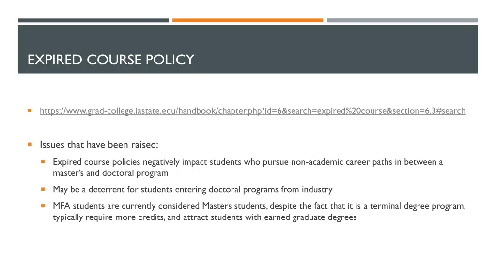 expired course policy