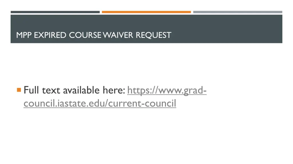 mpp expired course waiver request