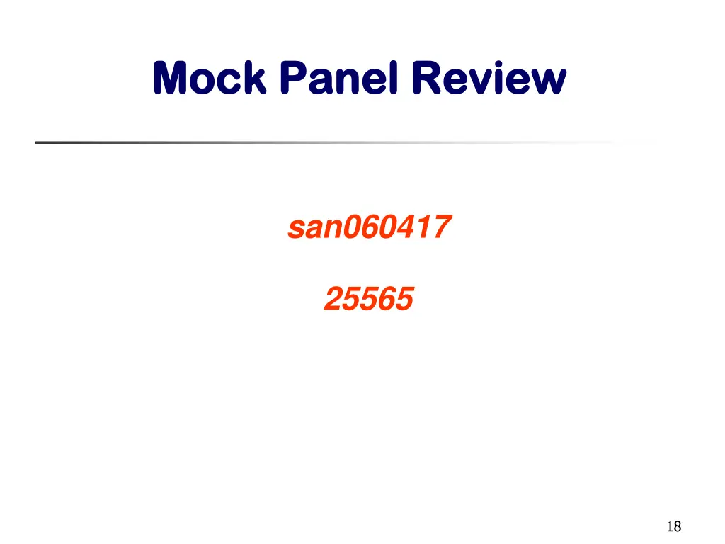 mock panel review mock panel review