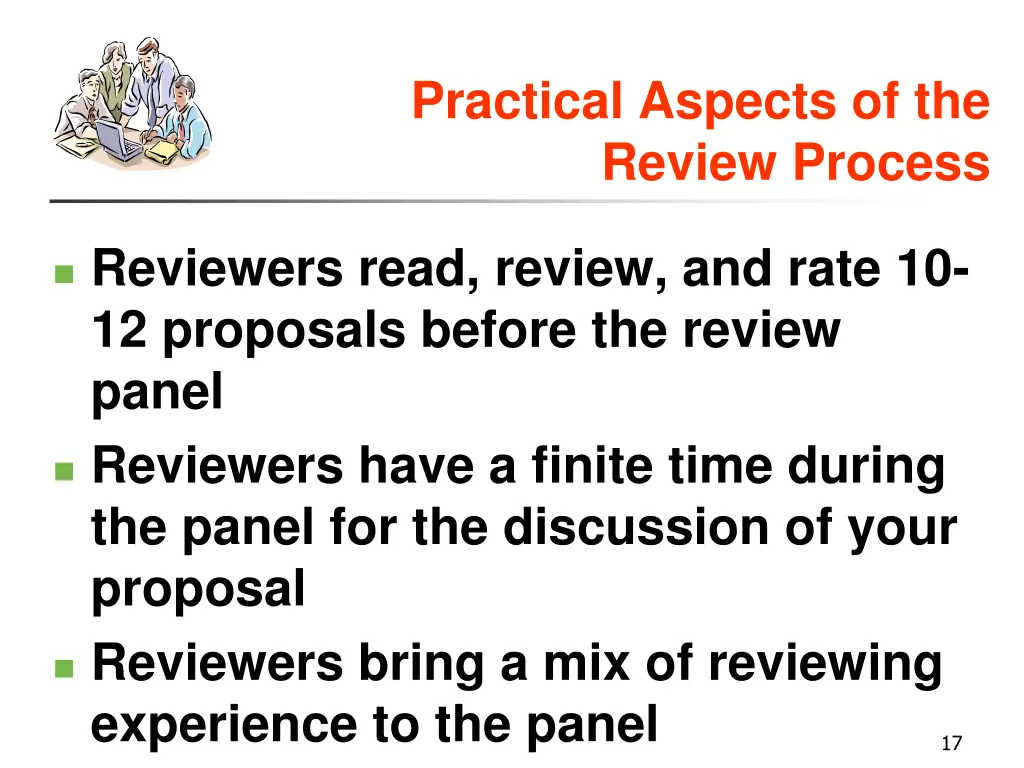practical aspects of the review process