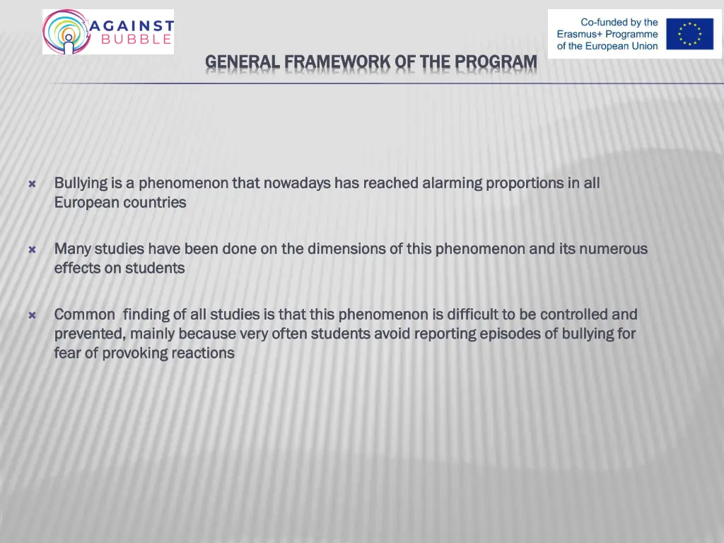 general framework of the program general