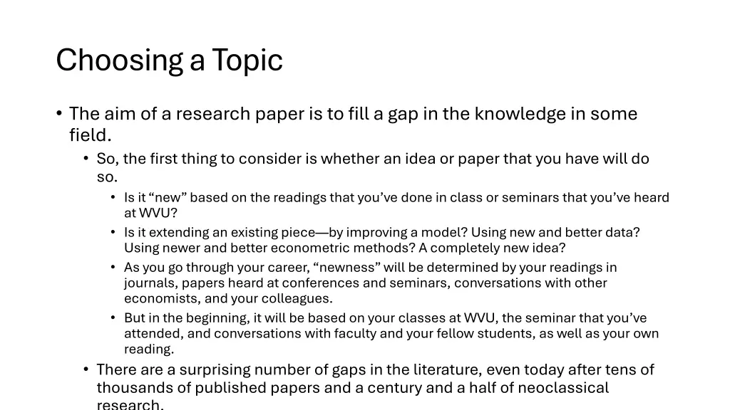 choosing a topic