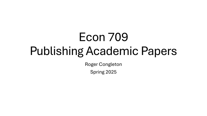 econ 709