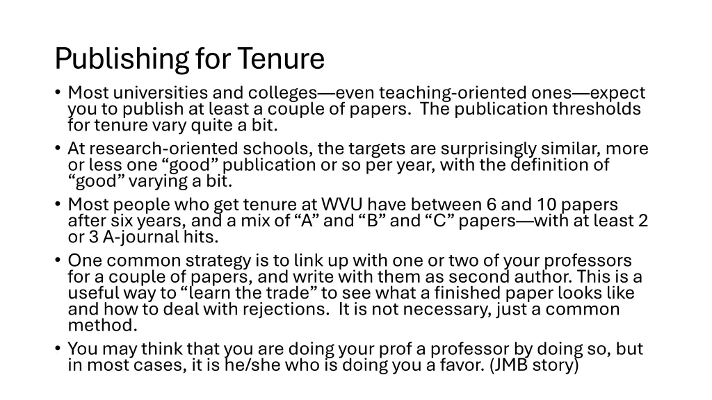 publishing for tenure most universities