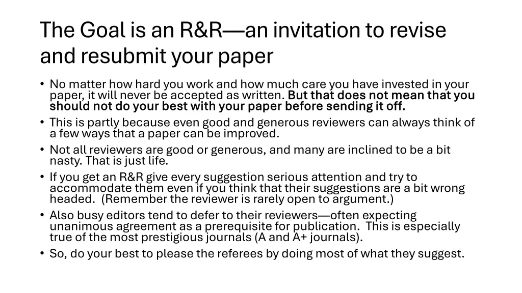 the goal is an r r an invitation to revise