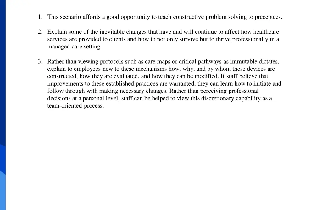 1 this scenario affords a good opportunity