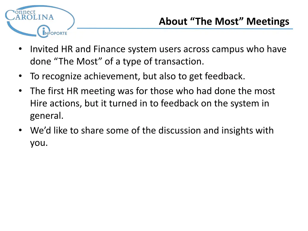 about the most meetings
