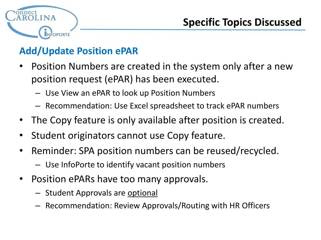 specific topics discussed 1
