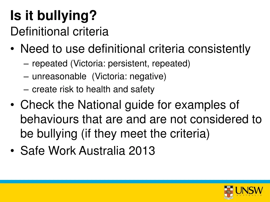 is it bullying definitional criteria need