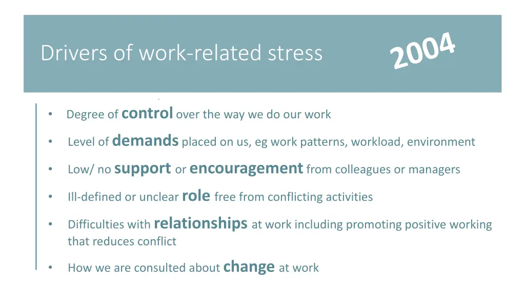 drivers of work related stress