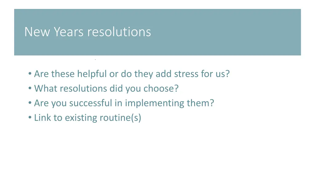 new years resolutions